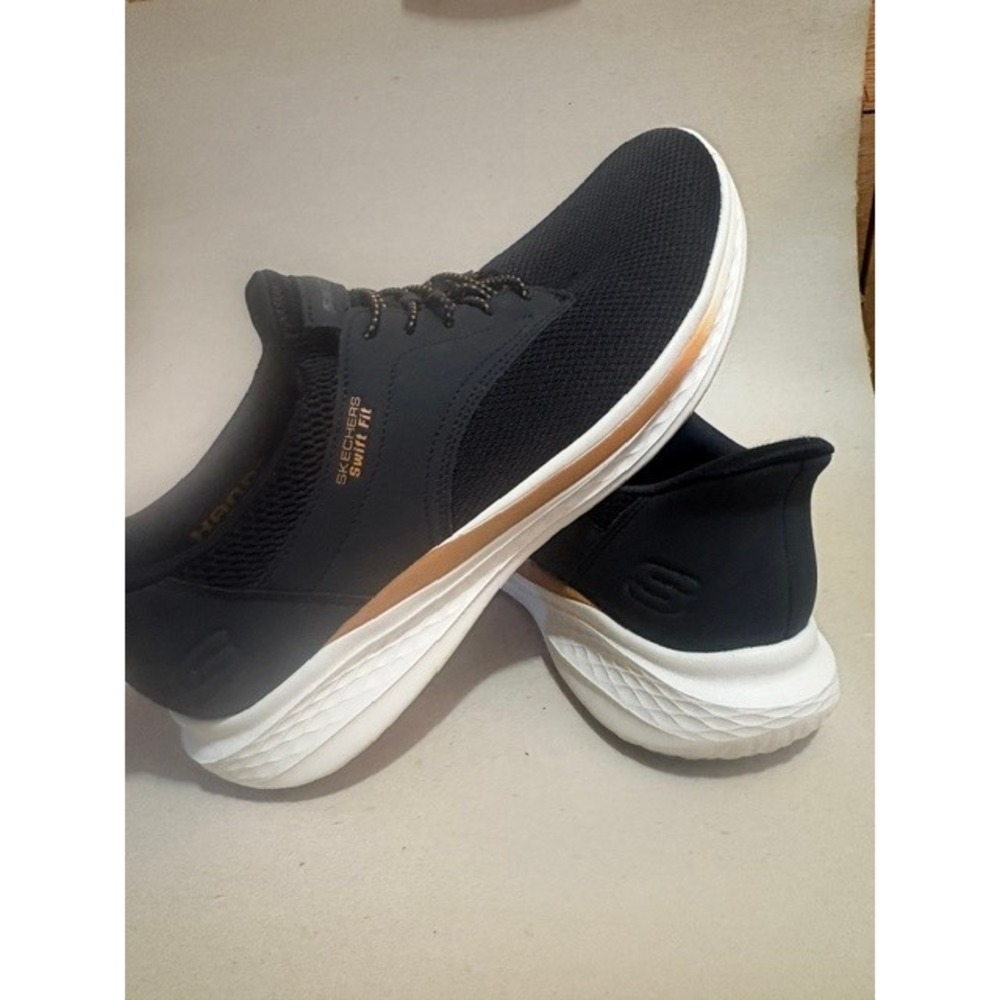 Skechers Swift Fit Hands Free Slip-ins Mens 12 Black Mesh Sneakers